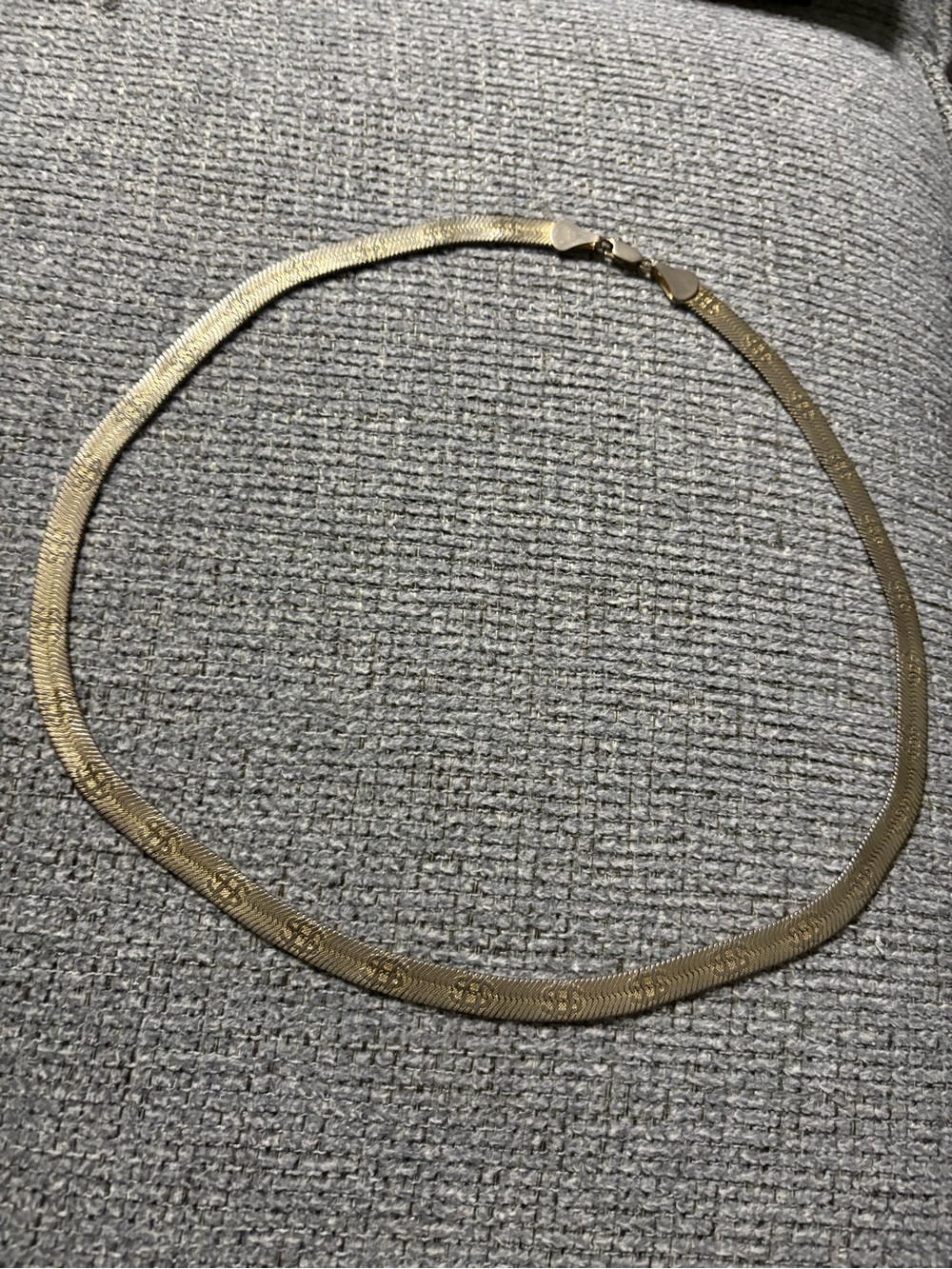 Gold Herringbone Chain Necklace